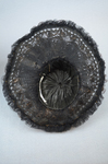 Bonnet, black straw lace, 1890s, interior view by Irma G. Bowen Historic Clothing Collection