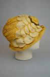Cloche, yellow silk with raffia accents, 1920s, right side view by Irma G. Bowen Historic Clothing Collection