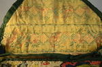 Pochette, mid-18th century, detail of brocade lining of flap by Irma G. Bowen Historic Clothing Collection