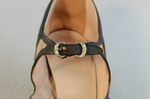 Shoes, black faille with strap, 1930s, detail of buckle by Irma G. Bowen Historic Clothing Collection