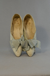 Shoes, blue kidskin pumps, 1910s, top view by Irma G. Bowen Historic Clothing Collection