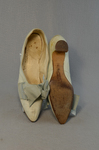 Shoes, blue kidskin pumps, 1910s, top and sole view by Irma G. Bowen Historic Clothing Collection