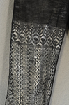 Stockings, black silk with openwork, 1880-1900, close detail of openwork by Irma G. Bowen Historic Clothing Collection