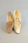 Shoes, white canvas Oxfords, 1930s, top and sole view by Irma G. Bowen Historic Clothing Collection