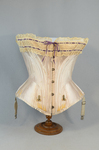 Pink silk corset, 1890-1905, front view by Irma G. Bowen Historic Clothing Collection