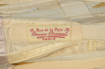 Pink silk corset, 1890-1905, detail of label by Irma G. Bowen Historic Clothing Collection