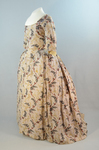 Robe à l’anglaise, printed cotton, c. 1770, side view by Irma G. Bowen Historic Clothing Collection