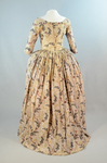 Robe à l’anglaise, printed cotton, c. 1770, back view by Irma G. Bowen Historic Clothing Collection