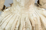 Robe à l’anglaise, ivory silk damask, c. 1750-1770, detail of back pleats by Irma G. Bowen Historic Clothing Collection