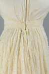 Dress, white cotton mull, 1812-1816, detail of center back waist and skirt gathers by Irma G. Bowen Historic Clothing Collection