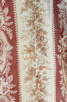 Dress, red and cream striped printed cotton, c. 1850s, detail of skirt seam by Irma G. Bowen Historic Clothing Collection