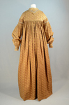 Housedress, brown printed cotton, c. 1835-1850, back view by Irma G. Bowen Historic Clothing Collection