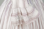 Housedress, white cotton printed with lavender, 1850-1860, detail of sleeve