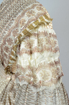 Dress, fan-front bodice and tiered skirt, of printed barege, 1850s, detail of sleeve puff by Irma G. Bowen Historic Clothing Collection
