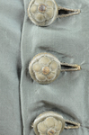 Dress, sage silk taffeta with belt, c. 1870, detail of buttons by Irma G. Bowen Historic Clothing Collection