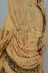 Dress, amber silk taffeta with chenille-fringed barege overdress, c. 1880, detail of sleeve by Irma G. Bowen Historic Clothing Collection