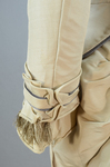 Dress, light gray silk faille with steel blue trim, 1870s, detail of cuff by Irma G. Bowen Historic Clothing Collection