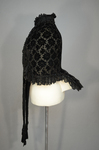 Mantelet with lappet tails in black voided velvet, 1880s, side view by Irma G. Bowen Historic Clothing Collection