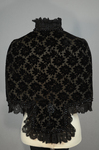 Mantelet with lappet tails in black voided velvet, 1880s, back view by Irma G. Bowen Historic Clothing Collection