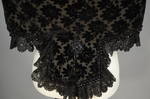 Mantelet with lappet tails in black voided velvet, 1880s, detail of jet element by Irma G. Bowen Historic Clothing Collection
