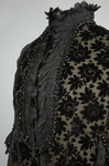 Mantelet with lappet tails in black voided velvet, 1880s, detail of trim by Irma G. Bowen Historic Clothing Collection