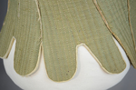 Stays, green wool and natural linen with whalebone, c. 1780, detail of exterior tabs by Irma G. Bowen Historic Clothing Collection