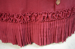 Housedress, cranberry red wool with self-trims, 1880s, detail of hem by Irma G. Bowen Historic Clothing Collection