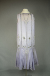 Dress, sheer lavender silk chiffon with silver and white beads and rhinestones, c. 1926, back view