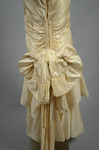Dress, cream taffeta with a diagonal double-flounced skirt, 1928-1930, detail of bow by Irma G. Bowen Historic Clothing Collection