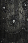 Dress, black silk chiffon with sequined allover lace, c. 1928, detail of beads by Irma G. Bowen Historic Clothing Collection