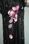 Dress, black silk chiffon with sequined allover lace, c. 1928, detail of velvet flowers by Irma G. Bowen Historic Clothing Collection