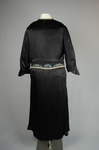 Suit, black silk satin with matching jacket, embroidered and beaded, 1920s, back view by Irma G. Bowen Historic Clothing Collection
