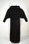 Opera coat, black silk velvet with dolman sleeves, 1930s, back view by Irma G. Bowen Historic Clothing Collection
