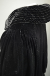 Opera coat, black silk velvet with dolman sleeves, 1930s, detail of collar and shoulder by Irma G. Bowen Historic Clothing Collection