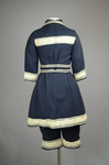 Bathing suit, navy wool with white soutache, 1900-1910, back view by Irma G. Bowen Historic Clothing Collection
