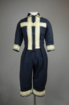 Bathing suit, navy wool with white soutache, 1900-1910, without skirt by Irma G. Bowen Historic Clothing Collection