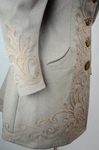 Coat, brown wool with leg-of-mutton sleeves and appliqué, 1894, detail of pocket and cuff by Irma G. Bowen Historic Clothing Collection