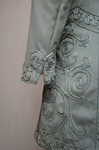 Coat, teal wool with cordwork, 1910-1915, detail of cuff by Irma G. Bowen Historic Clothing Collection
