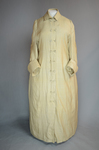 Duster, cream silk with dolman sleeves, 1880s, front view