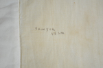 Man’s vest, yellow corduroy, c. 1900, detail of inked name