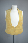 Man’s vest, yellow corduroy, c. 1900, front view by Irma G. Bowen Historic Clothing Collection