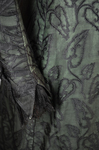 Dress, black leaf-patterned silk over mint green cotton, c. 1898, detail of cuff by Irma G. Bowen Historic Clothing Collection