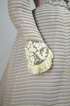Dress, mauve and cream striped wool with gray velvet, c. 1898, detail of cuff by Irma G. Bowen Historic Clothing Collection