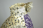 Dress, silk printed with purple, with black and white trim, c.1904, detail of collar by Irma G. Bowen Historic Clothing Collection