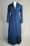 Wedding suit, blue wool with cord-work, 1909, front view by Irma G. Bowen Historic Clothing Collection