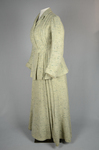 Suit, green tweed, with hip-length jacket and ankle-length skirt, c. 1912, quarter view by Irma G. Bowen Historic Clothing Collection