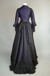 Dress, black silk open weave over purple silk taffeta, c. 1902, back view by Irma G. Bowen Historic Clothing Collection