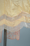 Sheath dress, sleeveless with irregular hem, apricot chiffon with pink and coral beads, c. 1925, detail of scalloped underdress hem by Irma G. Bowen Historic Clothing Collection