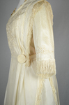 Dress, white silk with embroidery and fringe, 1910s, detail of sleeve by Irma G. Bowen Historic Clothing Collection