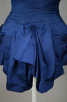 Bodice, blue silk faille with silk velvet panel and pleated peplum, 1890-1892, detail of peplum by Irma G. Bowen Historic Clothing Collection